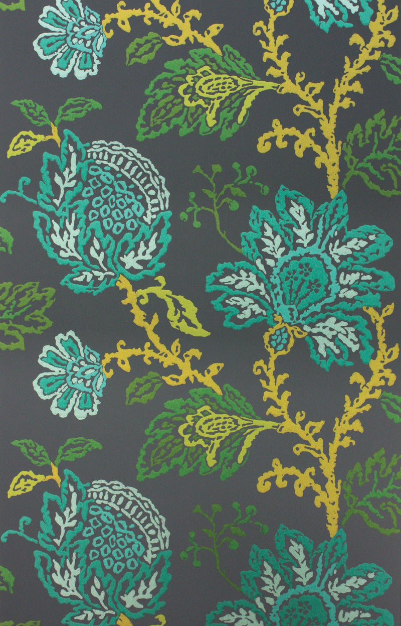Nina Campbell Wallpaper - Coromandel Coromandel Teal/Green/Lime NCW4270-04