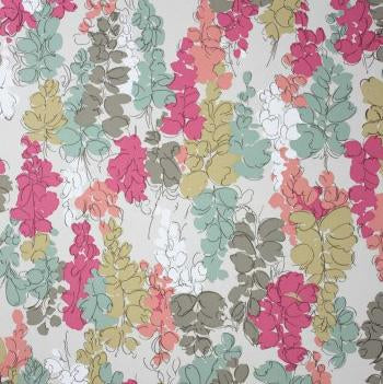 Nina Campbell Wallpaper - Woodsford Fairfield Aqua/Rose Pink NCW4104-05