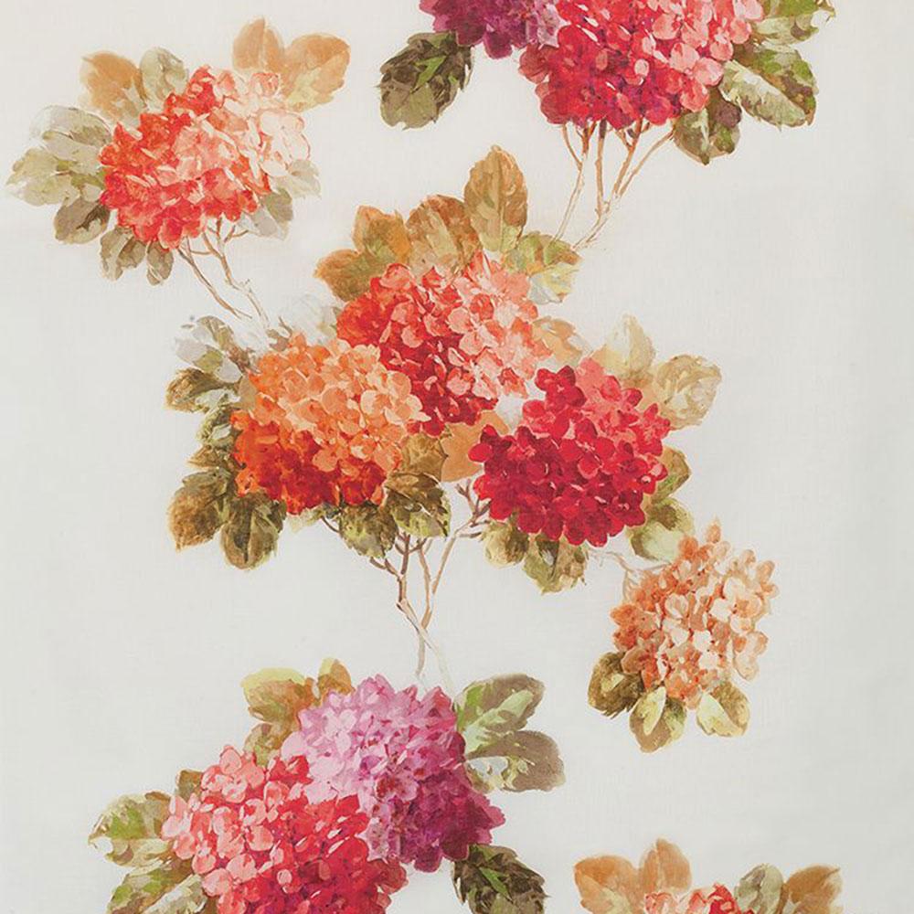 Nina Campbell Fabric - Fontibre Floriana Crimson/Red/Olive NCF4190-01
