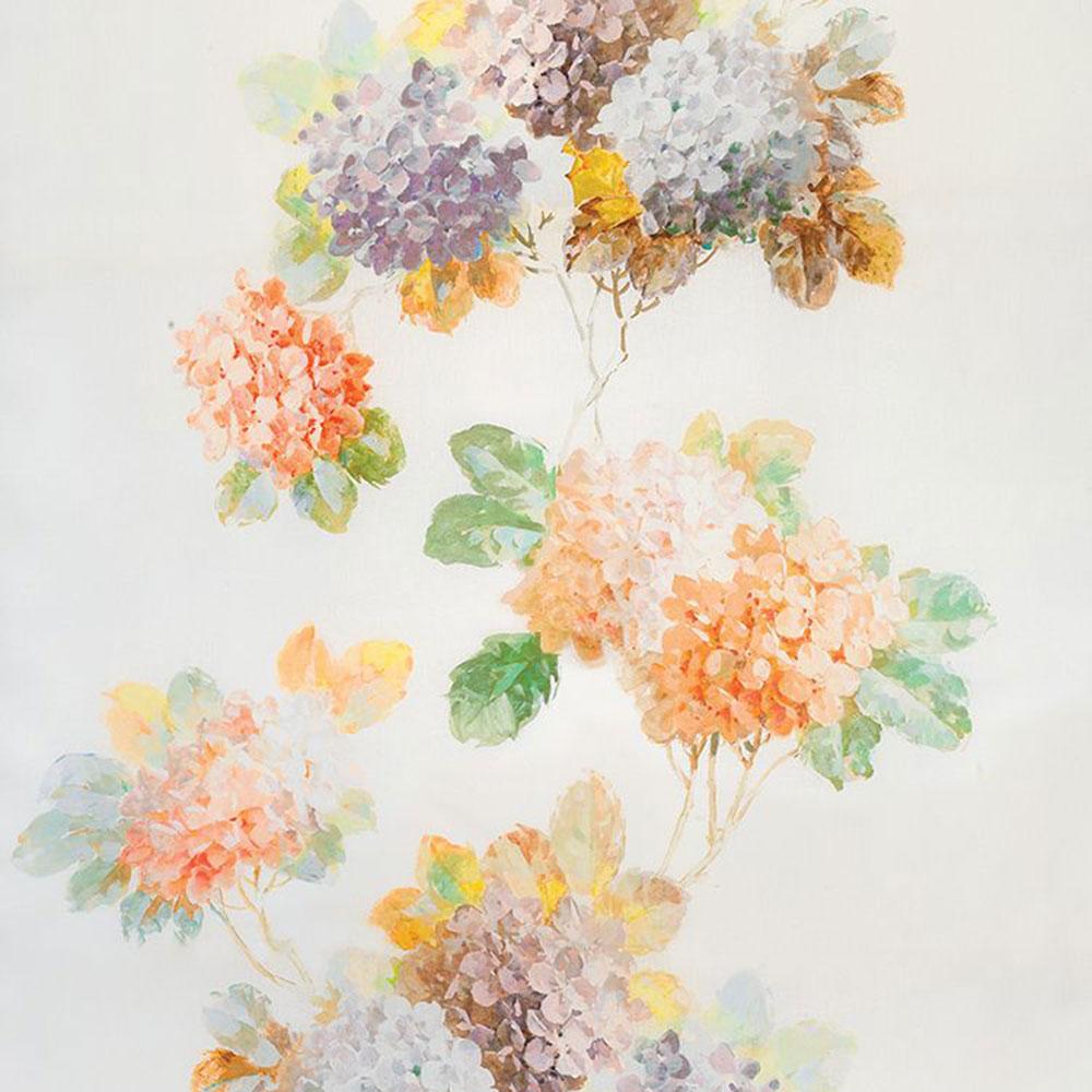 Nina Campbell Fabric - Fontibre Floriana Coral/Lilac/Green NCF4190-02