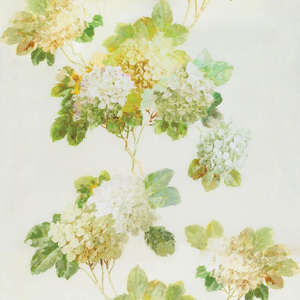 Nina Campbell Fabric - Fontibre Floriana White/Cream/Green NCF4190-04