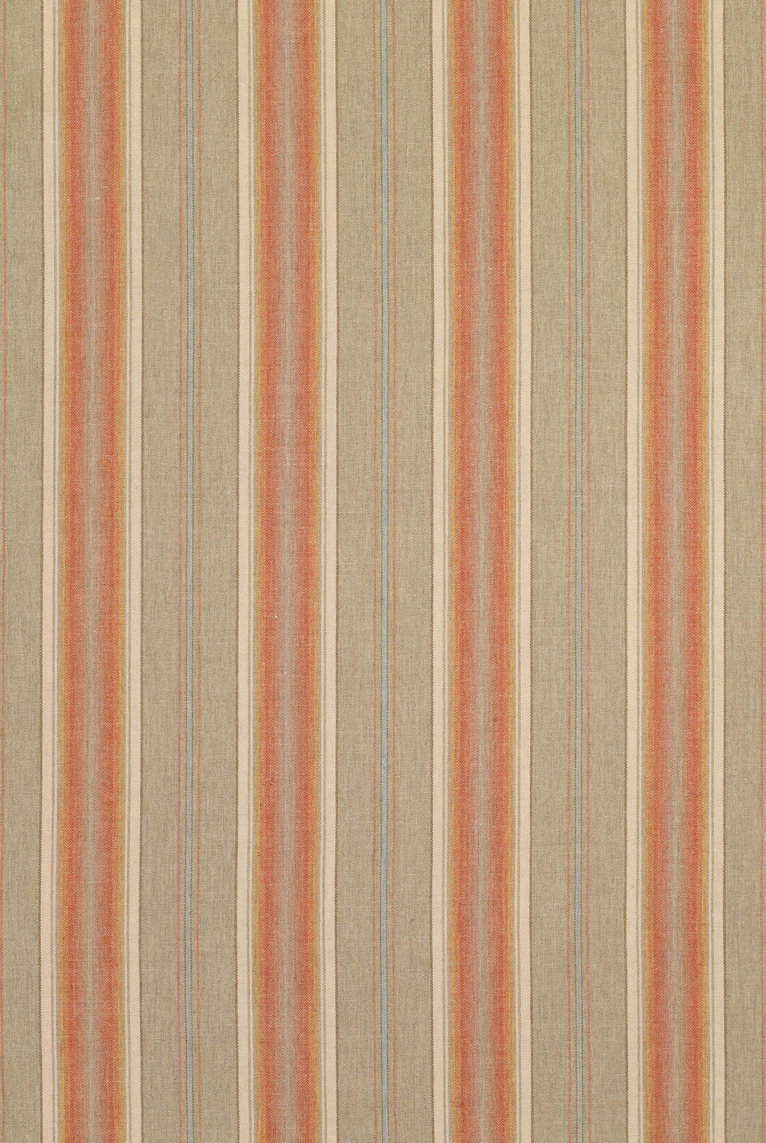 Nina Campbell Fabric - Brodie Innis Stripe Coral/Linen NCF4141-01