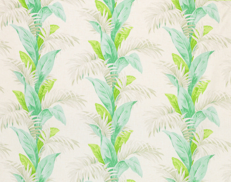 Nina Campbell Fabric - Coromandel Palmetto Aqua/Green/Stone NCF4246-03