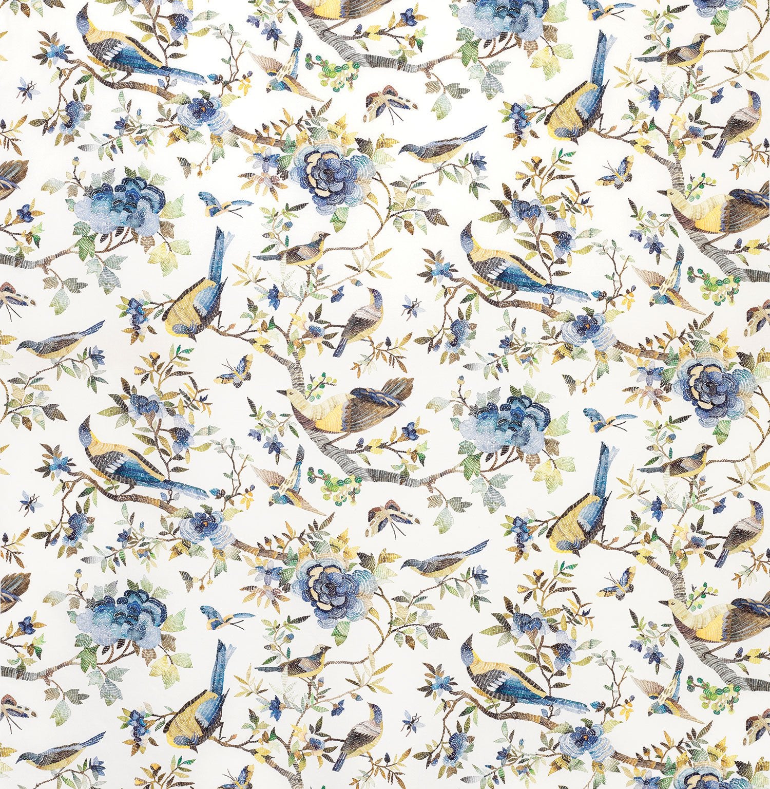 Nina Campbell Fabric - Coromandel Perdana Blue/White NCF4245-01