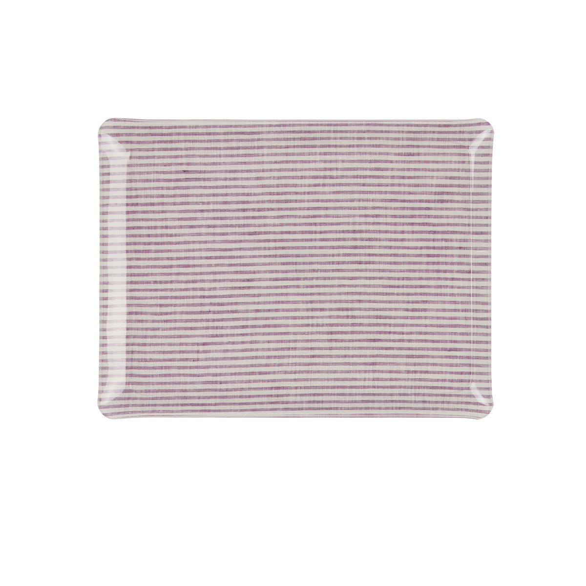 Fabric Tray Medium 37X28 - Stripe Amethyst + White