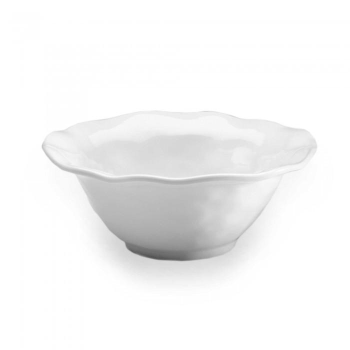 Melamine Ruffle Round Cereal Bowl 6" White Nina Campbell