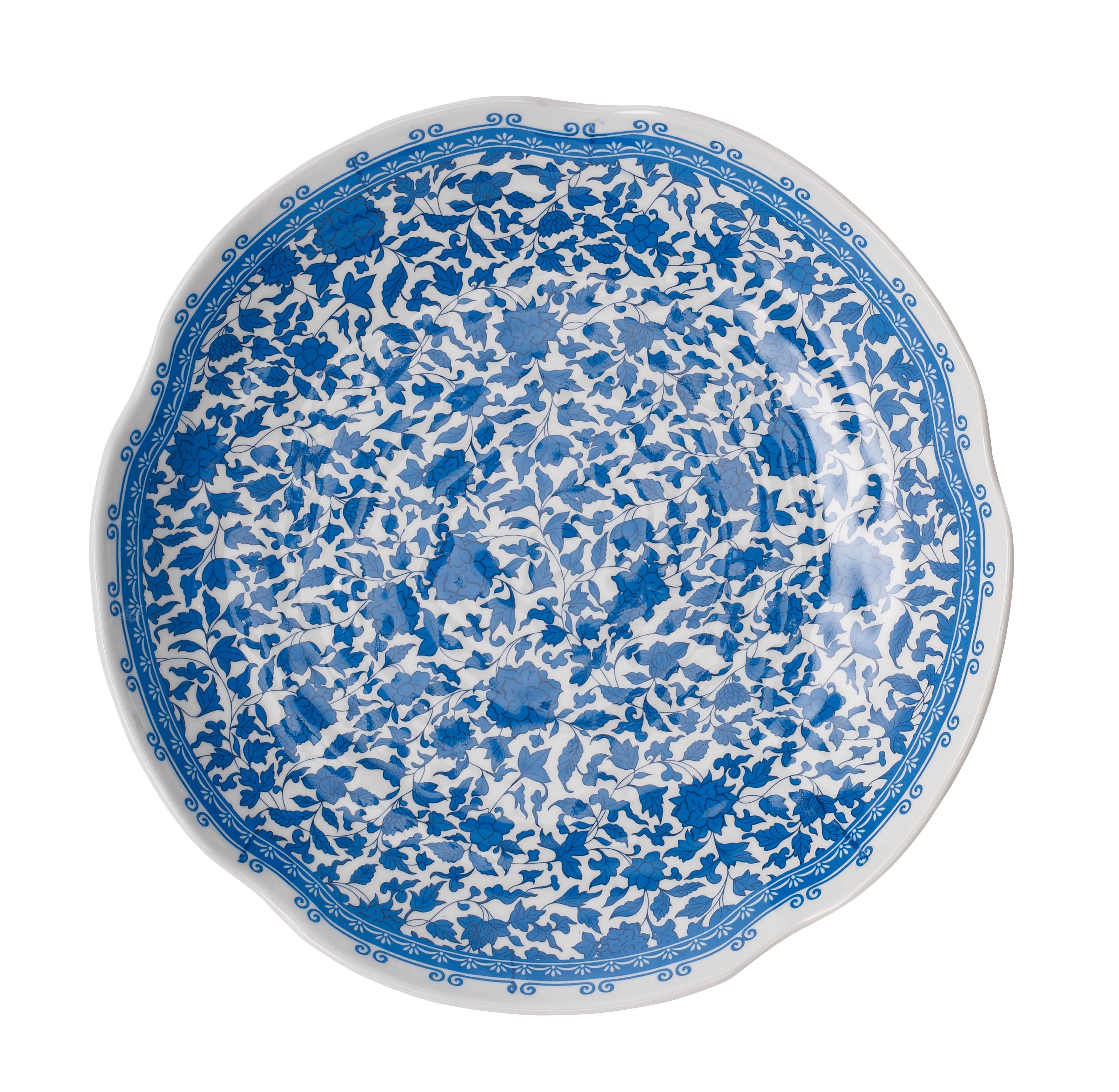Melamine Heritage Round Plate 9" - Blue