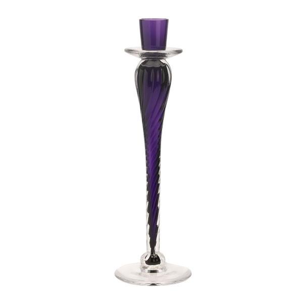 Glass Candlestick - Purple