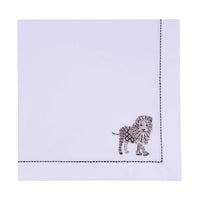 Nina Campbell Safari Napkin Lion against a white background