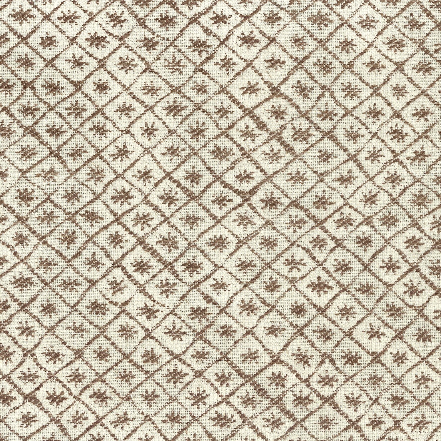 Nina Campbell Fabric - Jacquet Solitaire Taupe/Ivory NCF4220-01